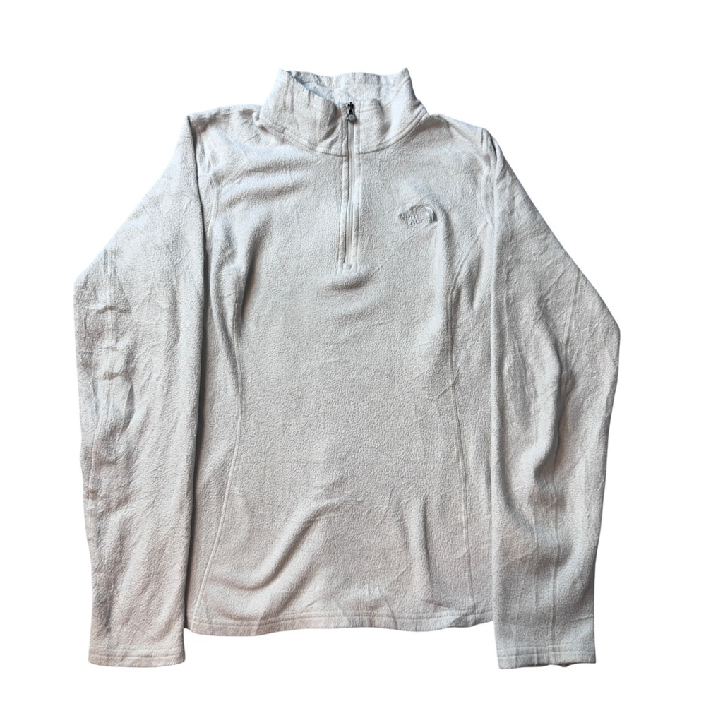 The North Face Fleece Pullover Women S Cream White TKA 100 Quarter Zip Mock Neck